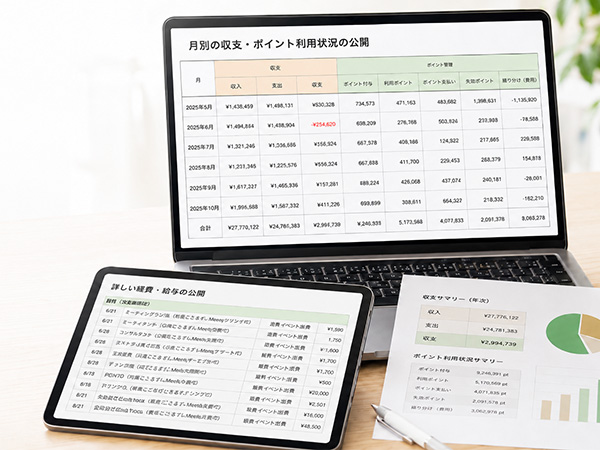 100%透明性の事業運営