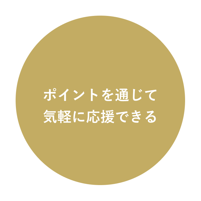 ポイントを通じて気軽に応援できる